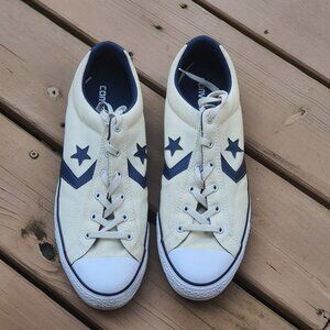Converse All Star Off White Trim Blue Sneakers Canvas Men Size 12